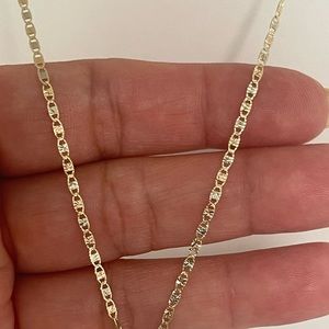 Solid 14k Gold Dainty Valentino Tricolor Necklace PRICE FIRM